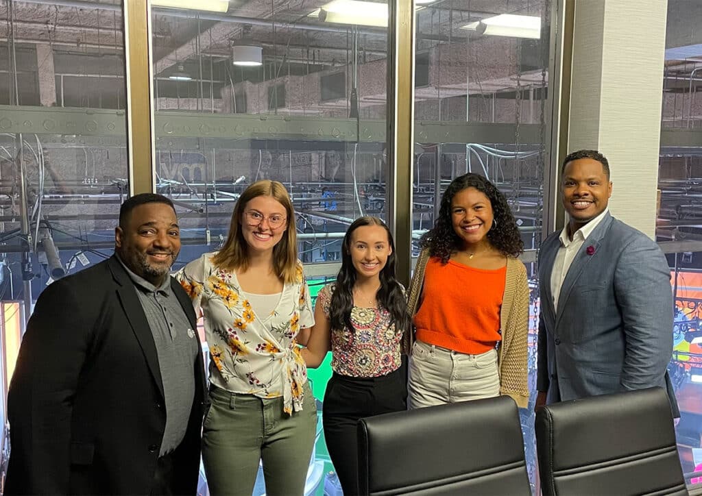 Group of Summer 2022 Interns With Wish-TV Leadership