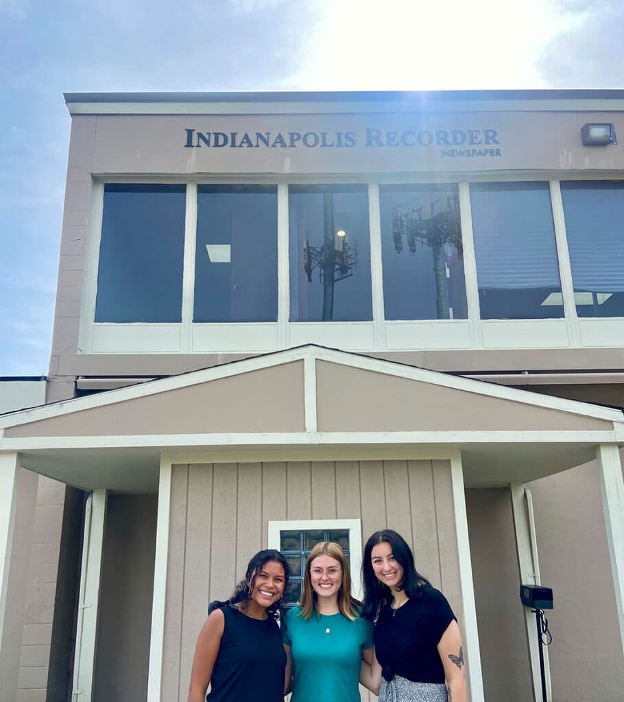 Group of Summer 2022 Interns Posing Outside Indianapolis Recorder
