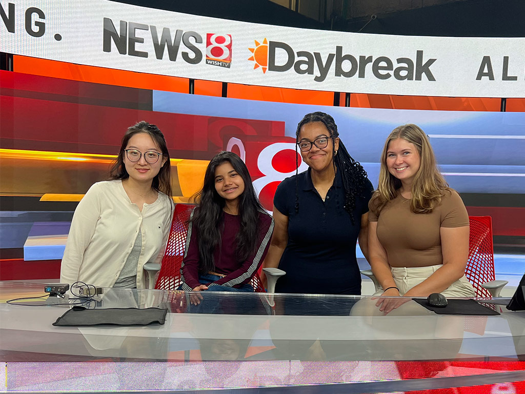 Fall 2024 Interns Group Shot at WISH-TV